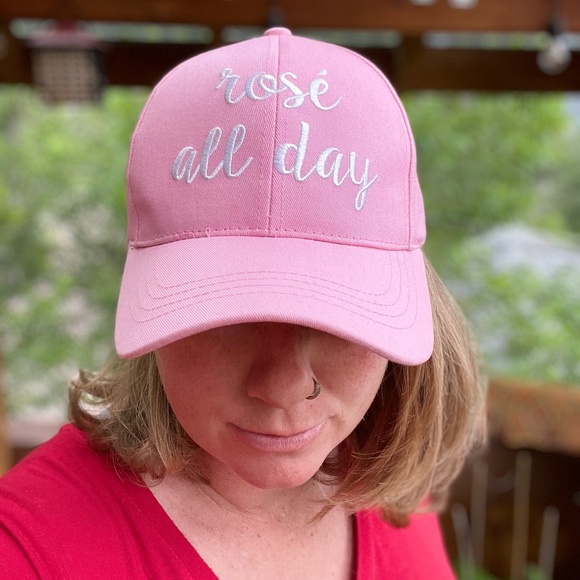 C.C Pink Rosé All Day Baseball Cap - Picture 2 of 6
